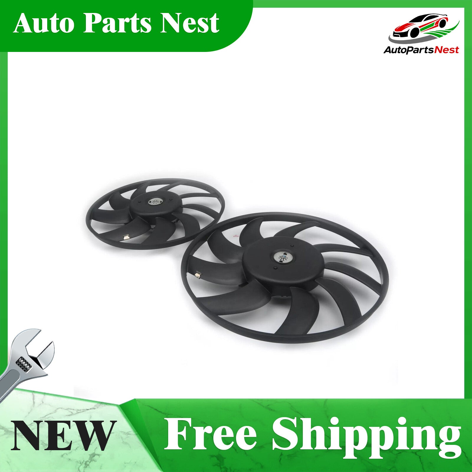 2x Cooling Fan Motor Set Fit for Audi for A4 S4 for A5 Q5 Quattro for Porsche 8K0959455F?/ G Q