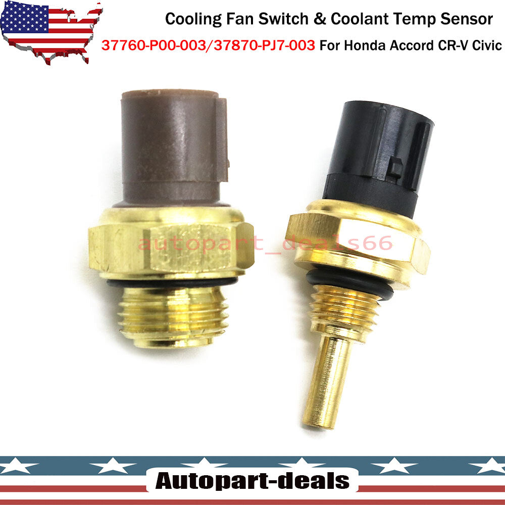 2PCS Coolant Temperature Sensor & Switch for Honda Accord for Civic CR-V for ACURA for ISUZU Q