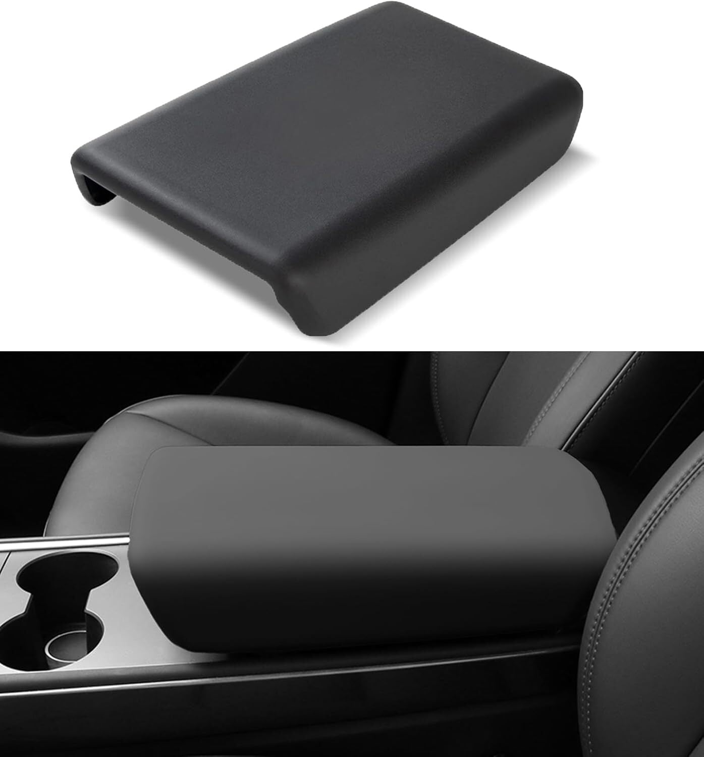 TPE Black for Model Y Center Console Cover Armrest Protective Cover (2020-2024) - Suitable for Black and Black n
