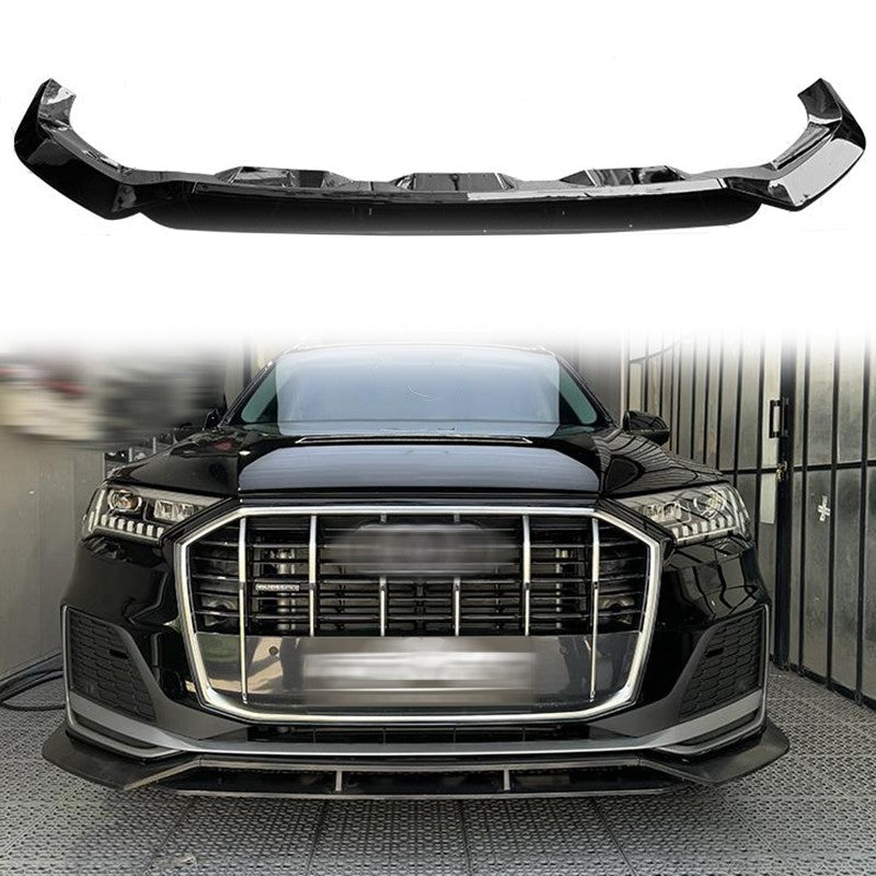 GT Style Front Bumper Lip Kits for Audi Q7 S-line SQ7 MK2 2019-2023 Glossy Black Q