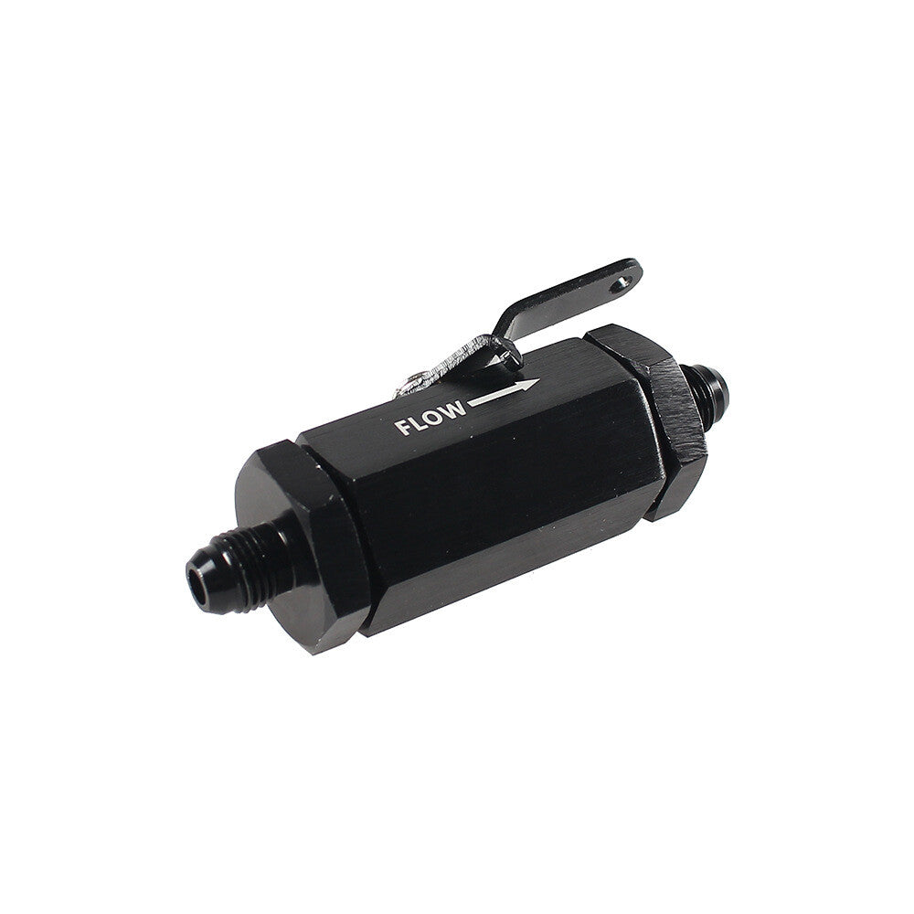 -6AN 6AN Aluminum Inline Fuel Shut Off Valve Cut Off w/ Cable Lever Flow Control
