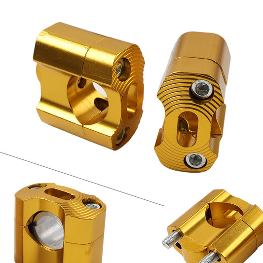 Gold HandleBar Fat Bar Mount Clamps Risers Adaptor 7/8 to 11/8 Dirt Pit Bike ATV