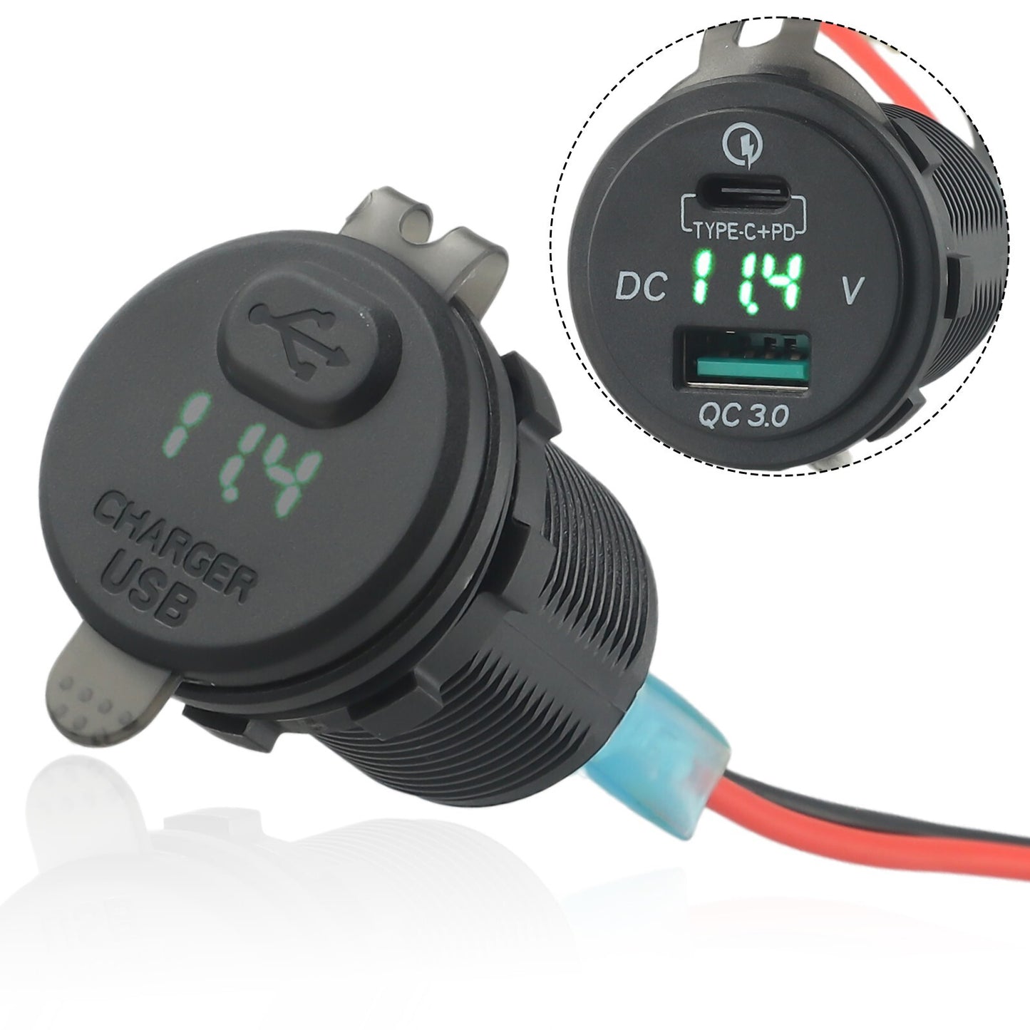 For Versys650 1000 VersysX300 Ninja400 650 TYPE-C USB for QC3.0 v