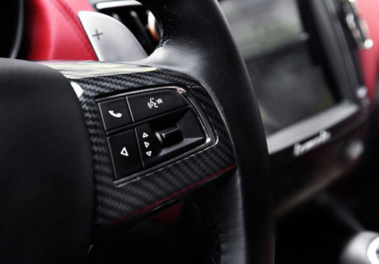 Steering Wheel Cover Trim for Maserati for Levante Ghibli 14-21 Carbon Fiber Look
