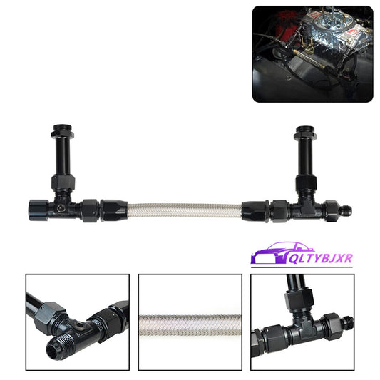 For Holley 4150 Carburetor AN8 Double Pumper Carb Braided Fuel Line 8AN Black