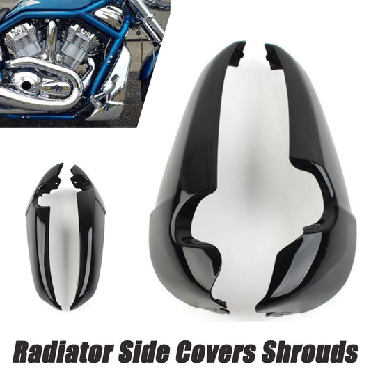 Black side cover for Harley-Davidson V Rod VROD VRSC 2001-Up radiator - n