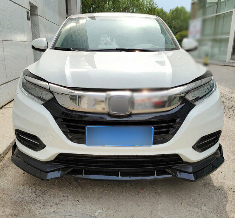 for Honda HR-V Vezel 2019-22 Bright Black Front Bumper Lip Spoiler Bodykit Refit