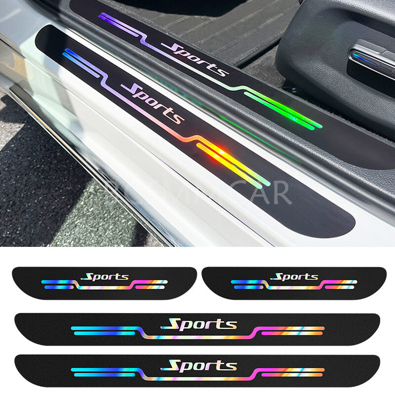 Car Door Scuff Sill Cover Panel Step Protector Adhesive Sticker Accessories