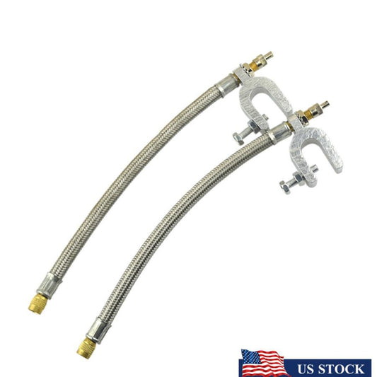 New 10 Car Braided Stainless Steel Dual Tire Valve Stem Extensions RV Trailer Q