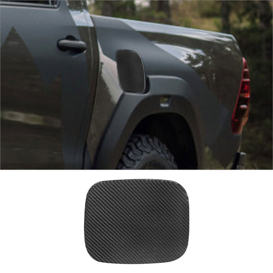Carbon Fiber Interior Fuel Tank Gas Cap Cover Trim for Toyota Hilux 2015-2021