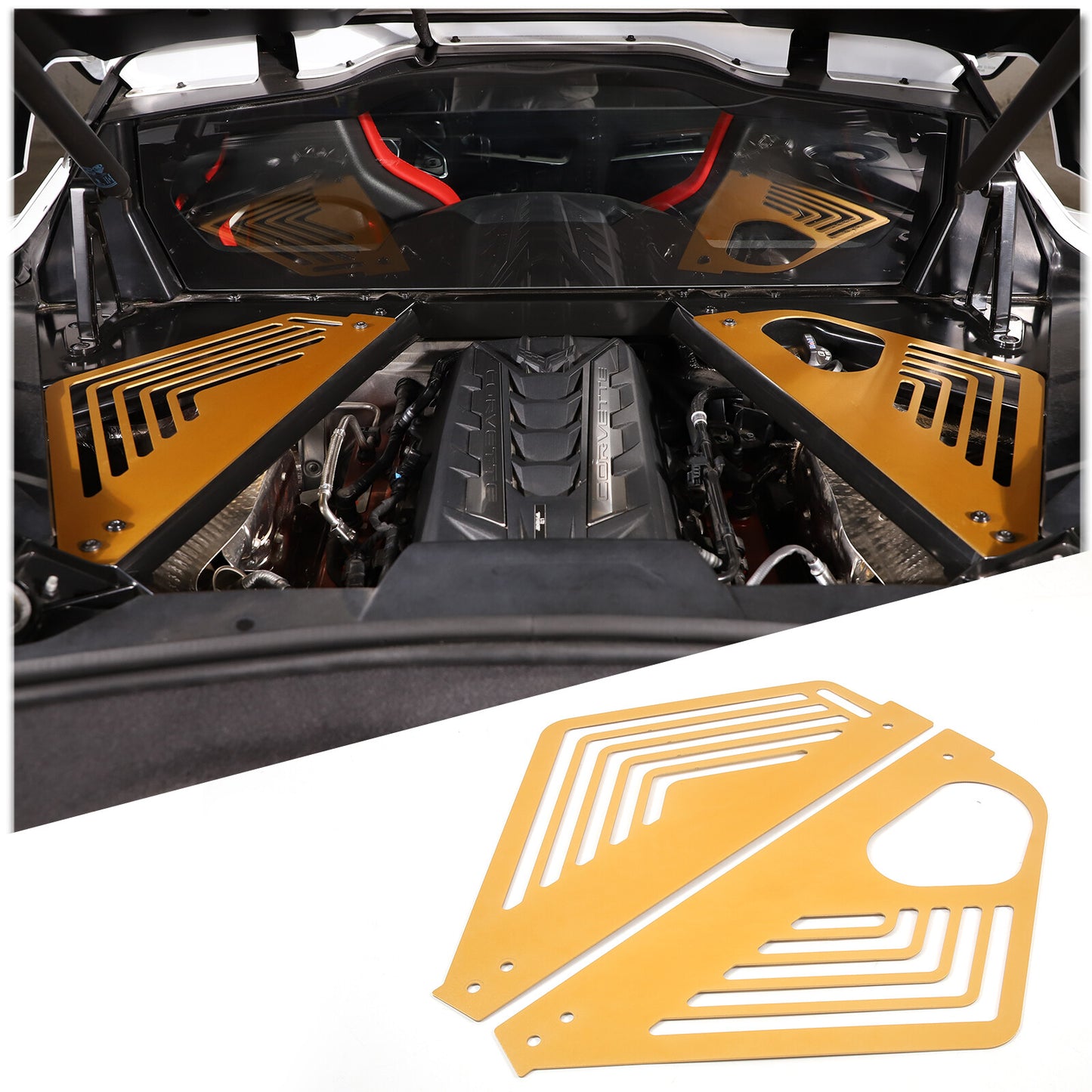 4-Pack Carbon Fiber Center AC Switch Side Trim for Corvette C8 2020-2023- v
