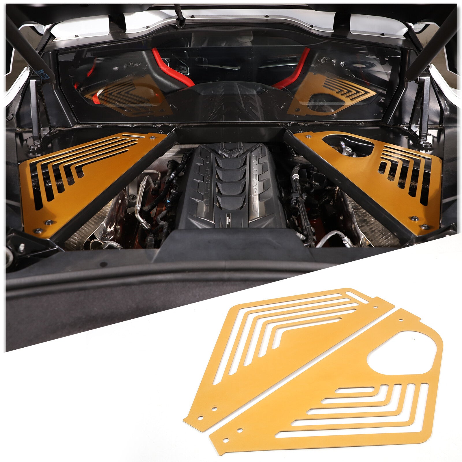 4-Pack Carbon Fiber Center AC Switch Side Trim for Corvette C8 2020-2023- v