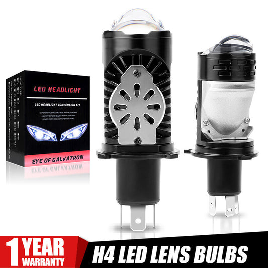 2x F50 LED Projector Lens Headlight Bulb H4 Hi-Lo Beam 6000K White 50W Spotlight