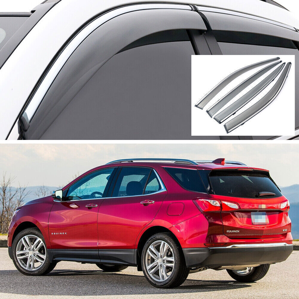4X Side Window Deflector Visors Rain Guards Vent Shade for Chevy Equinox 18-2024