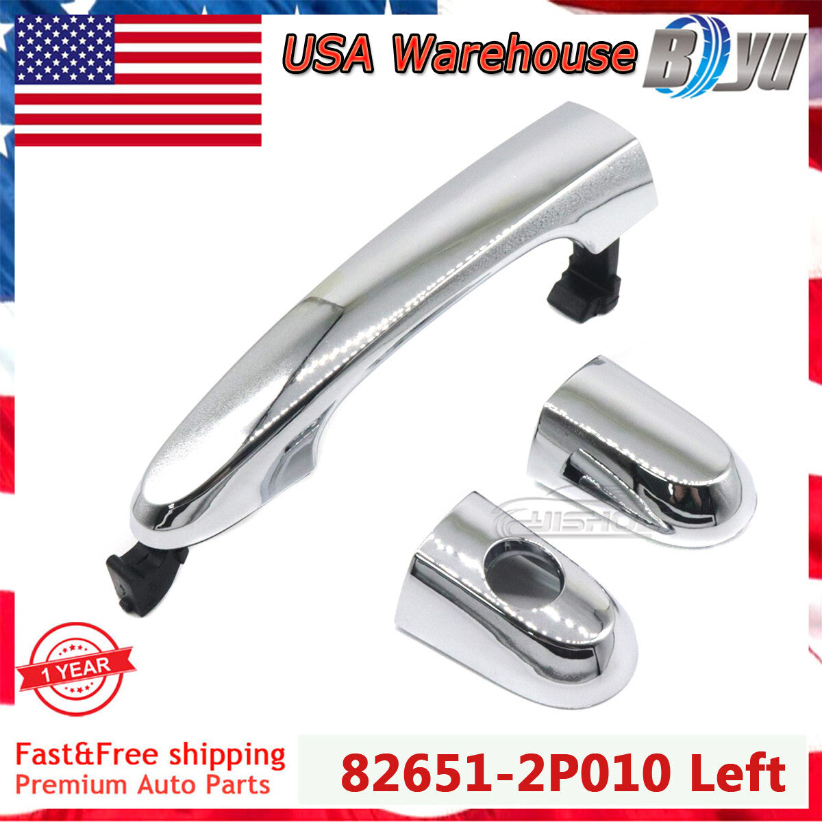 Left Front Rear Driver Chrome Outside Door Handle Trim for Kia Sorento 11-15 US