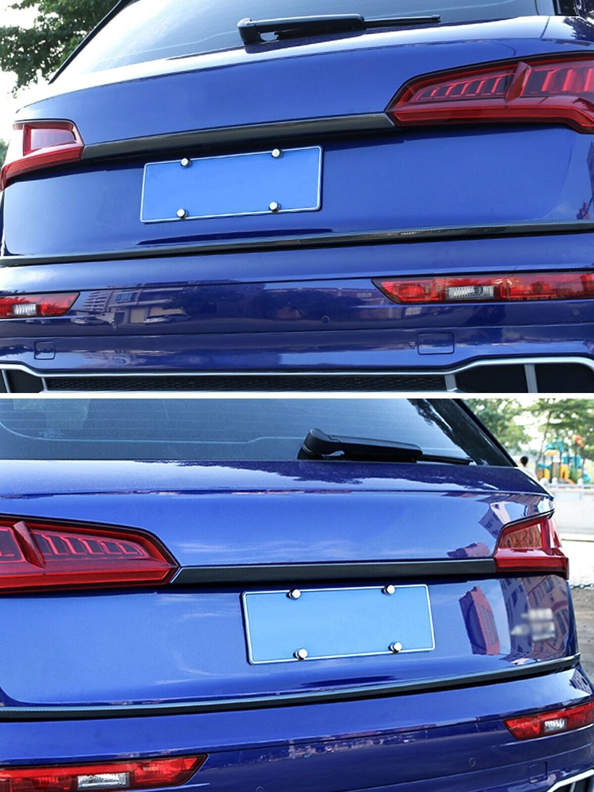 for Audi Q5 SQ5 2018-2022 Carbon Fiber ABS Rear Door Trunk Lid Stripe Cover Trim
