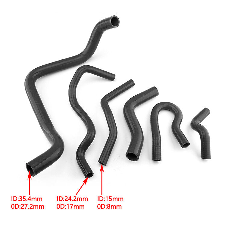 Silicone Radiator Heater Hose Kit Fit for Honda for Civic D15 D16 Sohc EG EK 92-00 Black