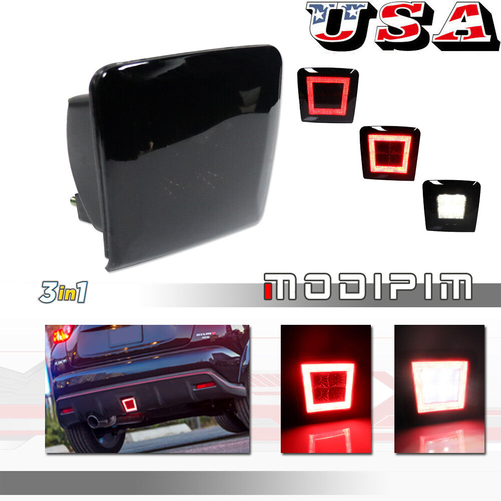 White/red LED reverse brake rear fog light suitable for 370Z Juke Sentra , etc- v