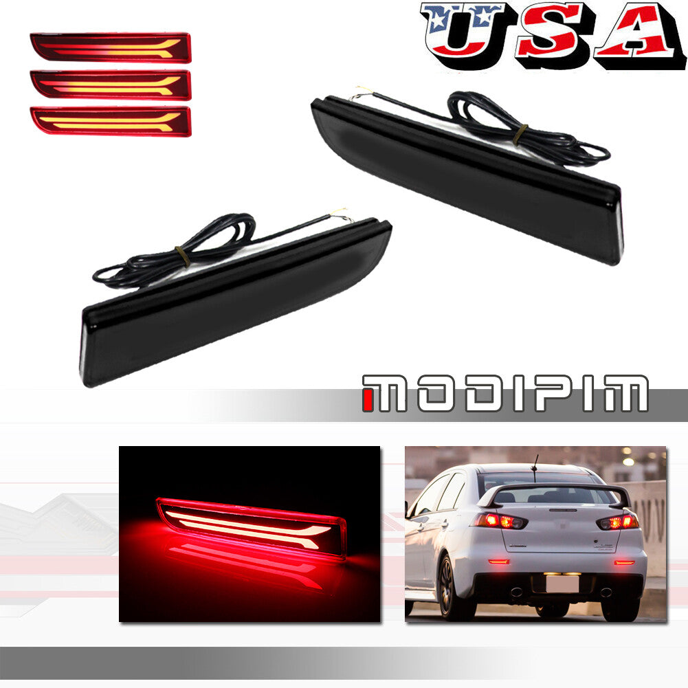 Rear bumper brake with sequential turn signal LED light suitable for Lancer Evo- v