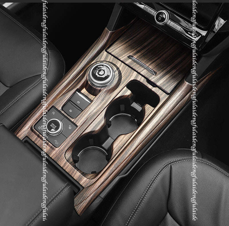 Peach Wood Grain Middle Console Gear Shift Panel Trim for Ford Explorer 2020-22