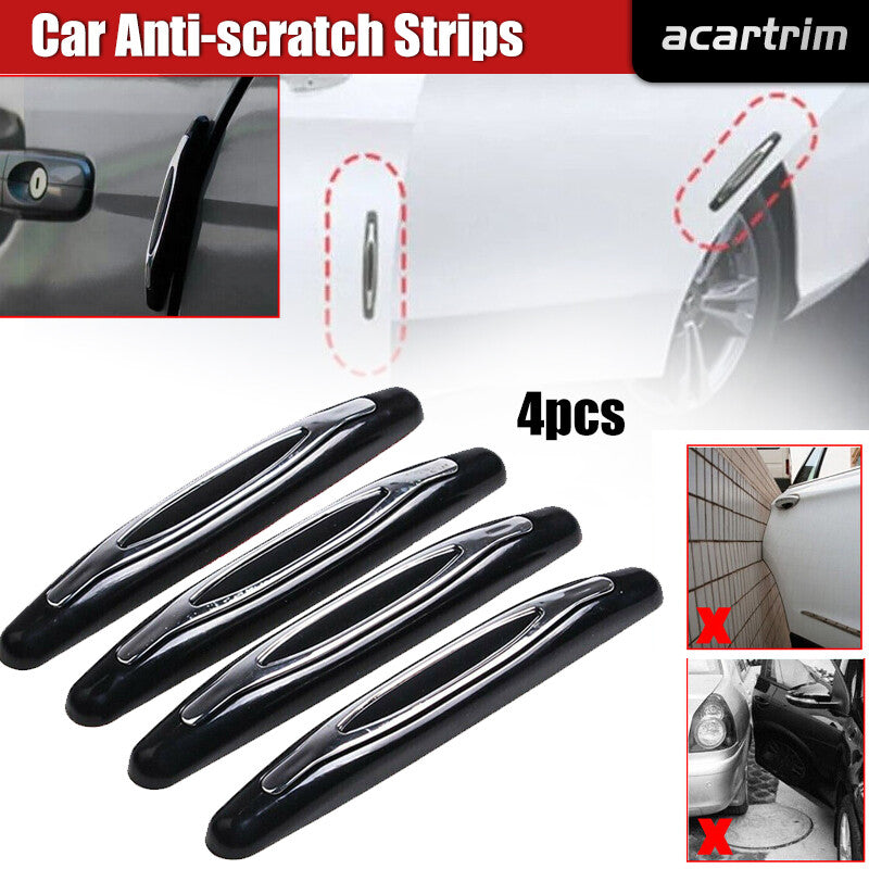 4Pcs Black Car Door Edge-Scratch Anti-collision Protector Guard Strip Universal