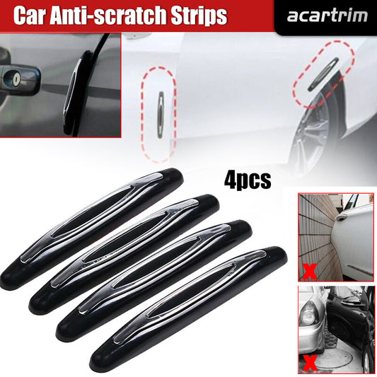 4Pcs Black Car Door Edge-Scratch Anti-collision Protector Guard Strip Universal