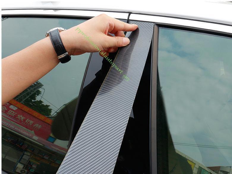 for Honda CR-V CRV 2023-24 Carbon Fiber Pillar Post Door Window Molding Strip 6P
