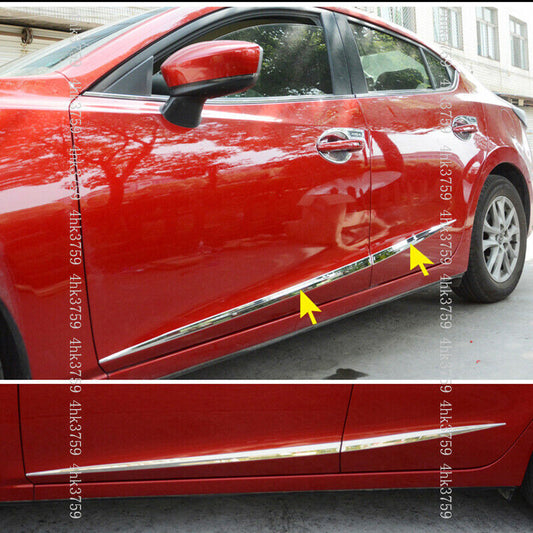 for Mazda 3 Axela Sedan 2014-2018 Chrome Steel Body Side Door Trim Molding Cover