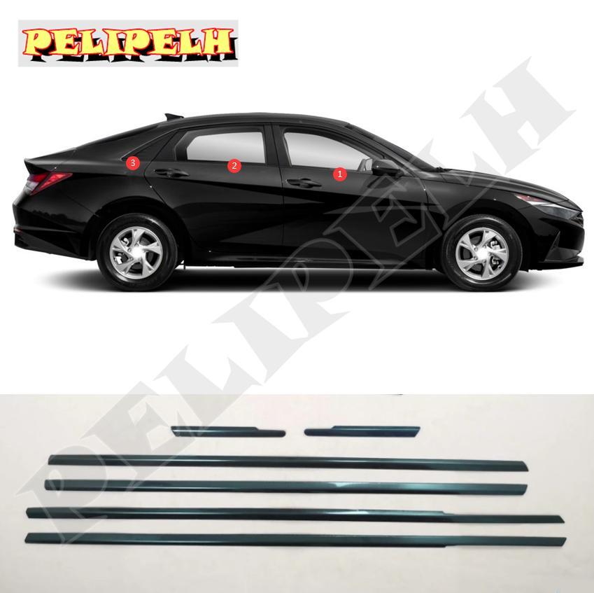 Black steel window sill molding cover trim for Hyundai for Elantra 2021-2023
