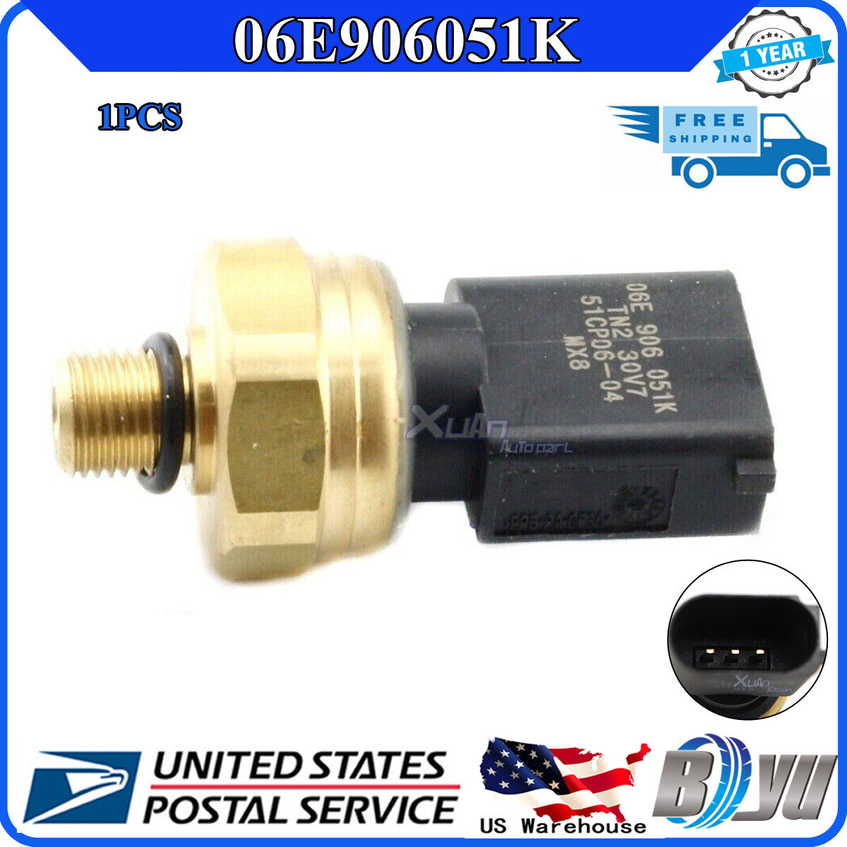The new fuel pressure sensor is compatible with 06E906051K for Audi A4 A6 Quattro and for Jetta . v
