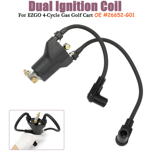 Dual ignition coils are suitable for TXT 91-02 EZGO 4-wheel gas for golf cart 26652-G01 EPIGC103- v