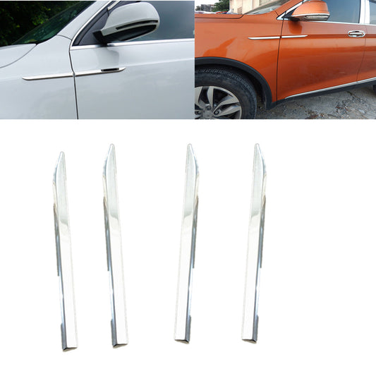 Stainless Steel Car Body Door Side Fender Molding Trim 4Pcs 3D Dagger Emblem