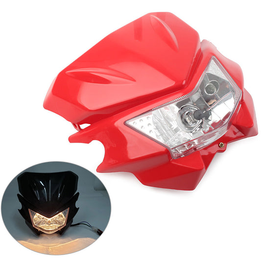Universal Motorcycle Fairing Headlight Lamp Hi /Lo FIT Street Fighter Dirt Bike Q