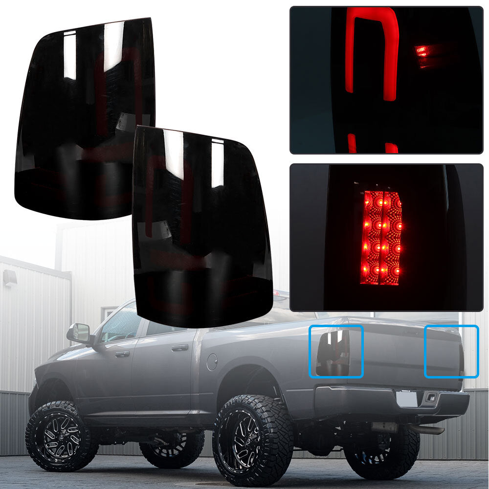 A pair of black taillight assemblies for 2009-2018 for Dodge for Ram 1500 10-18 for Ram 2500/3500- n