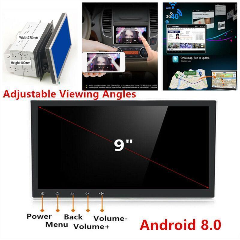 9 HD Android 8.0 2 Din GPS Stereo Radio Player Wifi 3G/4G Car Truck Navigation