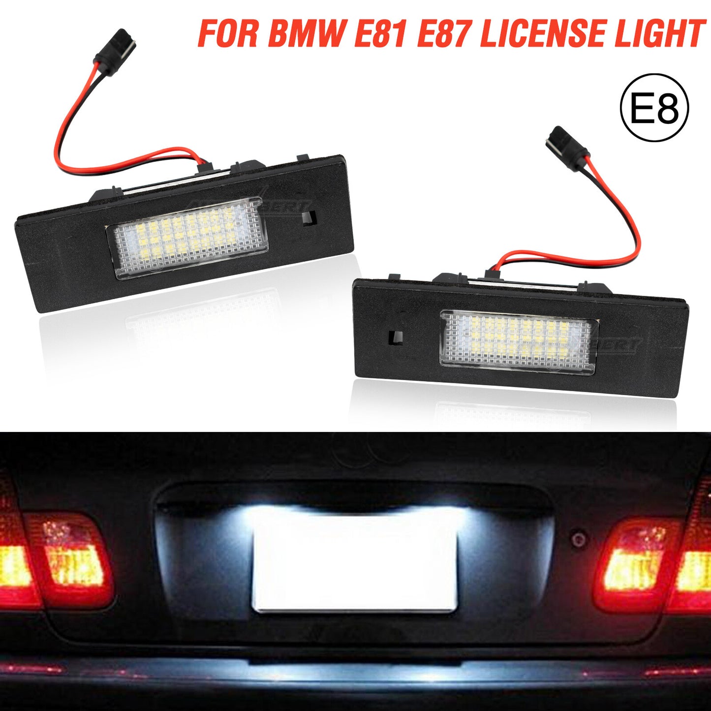 2pcs LED license plate lighting for BMW 1 Series E81 E87 6 Series E63 64 i3 Z4 E85 6 Series F12 Q
