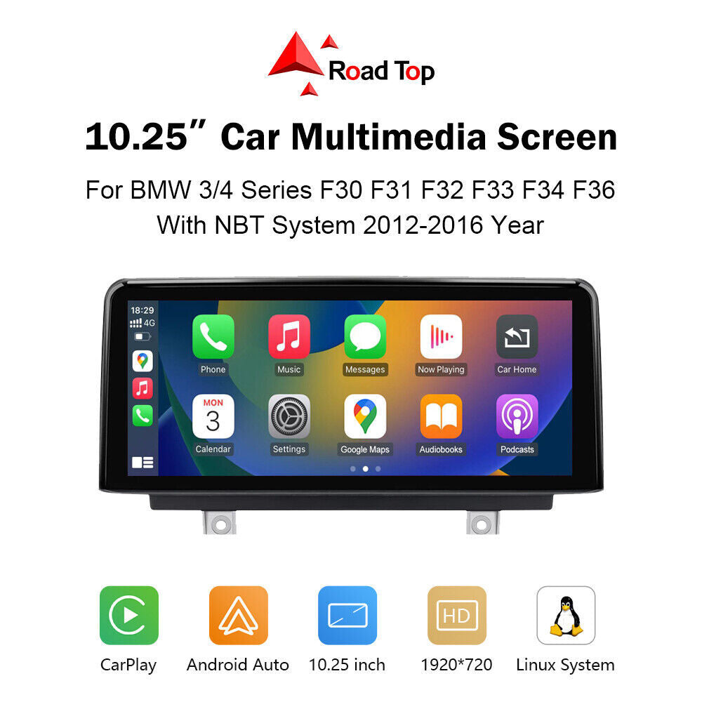 10.25' Wireless CarPlay Touchscreen Stereo for BMW F31 F30 F34 F80 F32 F31 F36