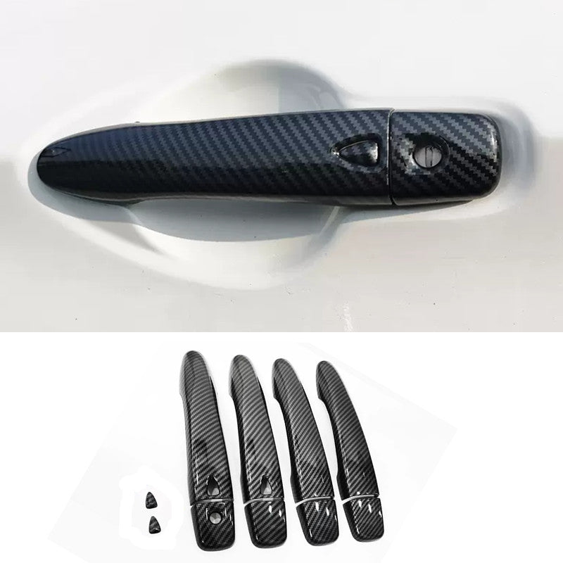 Fit for Versa 2020-2024 Carbon Fiber Front Door Handles Cover Trim 10pcs v