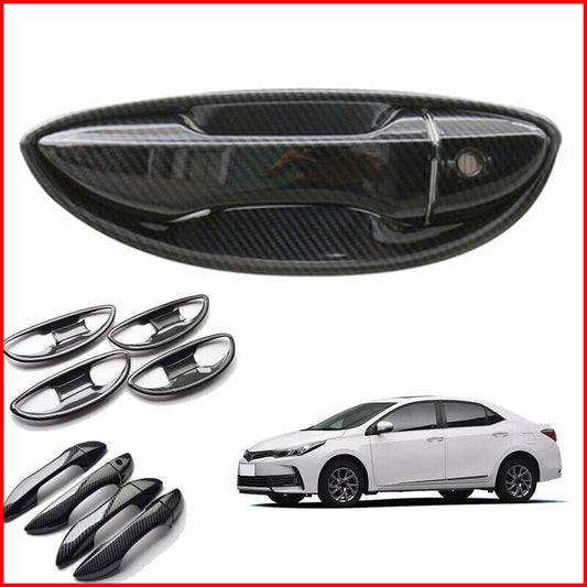 for Toyota for Corolla 14-19 Exterior Door Handle Bowl Cover Trim Carbon Fiber Style