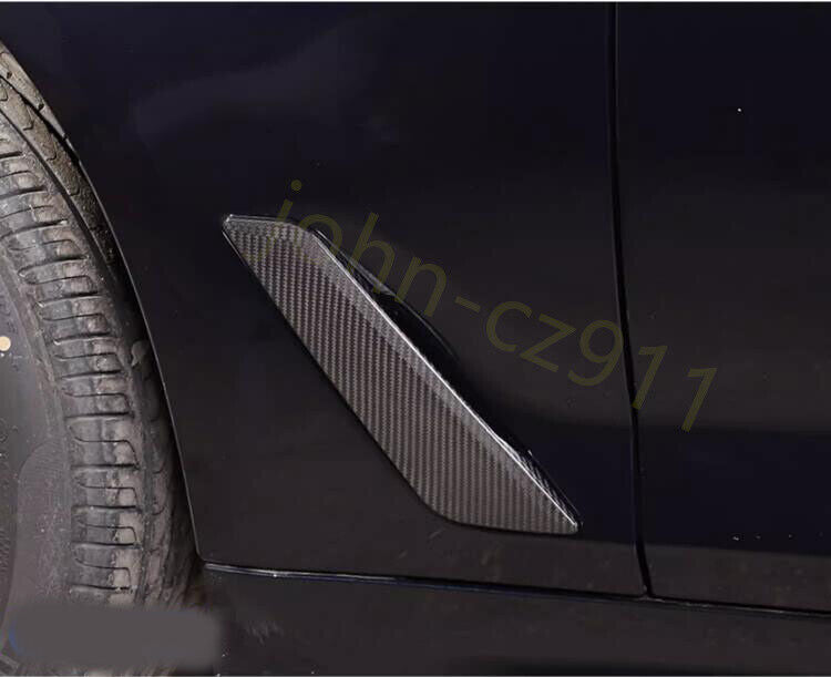 For 5 2017-2023 Black Carbon Fiber Front Bumper Spoiler Air Vent Trim n