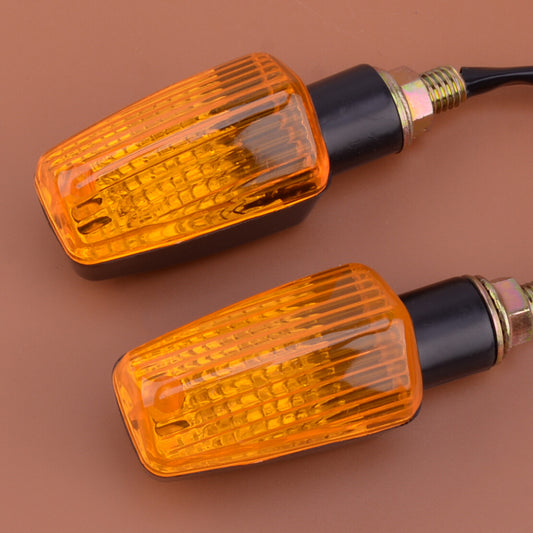 2x Universal Motorcycle Turn Signal Light Blinker Indicator Bulb Amber Lens v