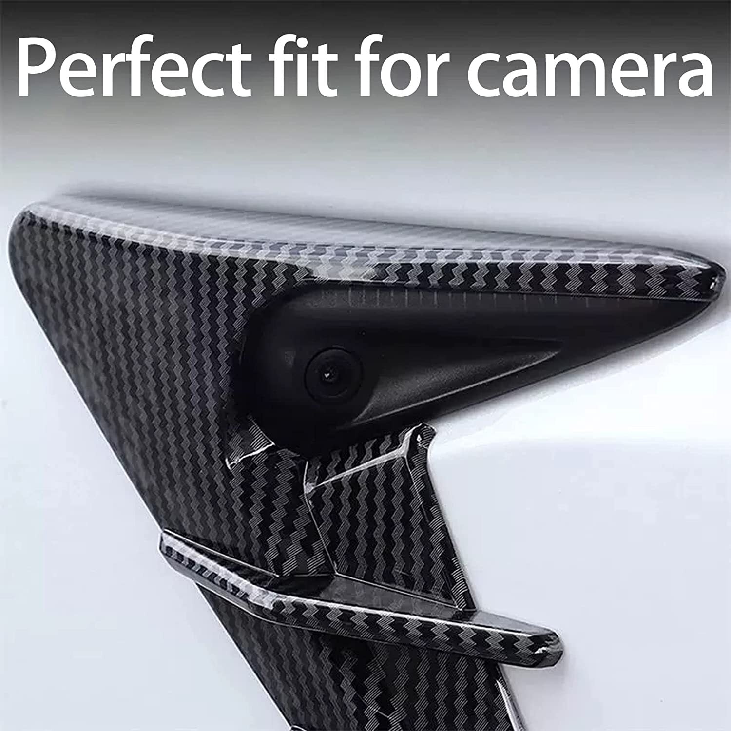 for Model 3 Y 2020 2021 Carbon Fiber Side Fender Camera Protective Cover Decoration 2 pcs - v