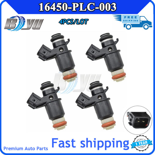 Four brand new fuel injector nozzles, 16450-PLC-003 and 16450-PLD-004, for Honda for Civic 1.7L. v