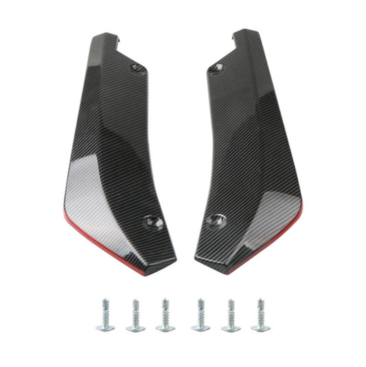 Carbon Fiber Look Car Rear Lower Bumper Diffuser Fin Spoiler Lip Wing Splitter