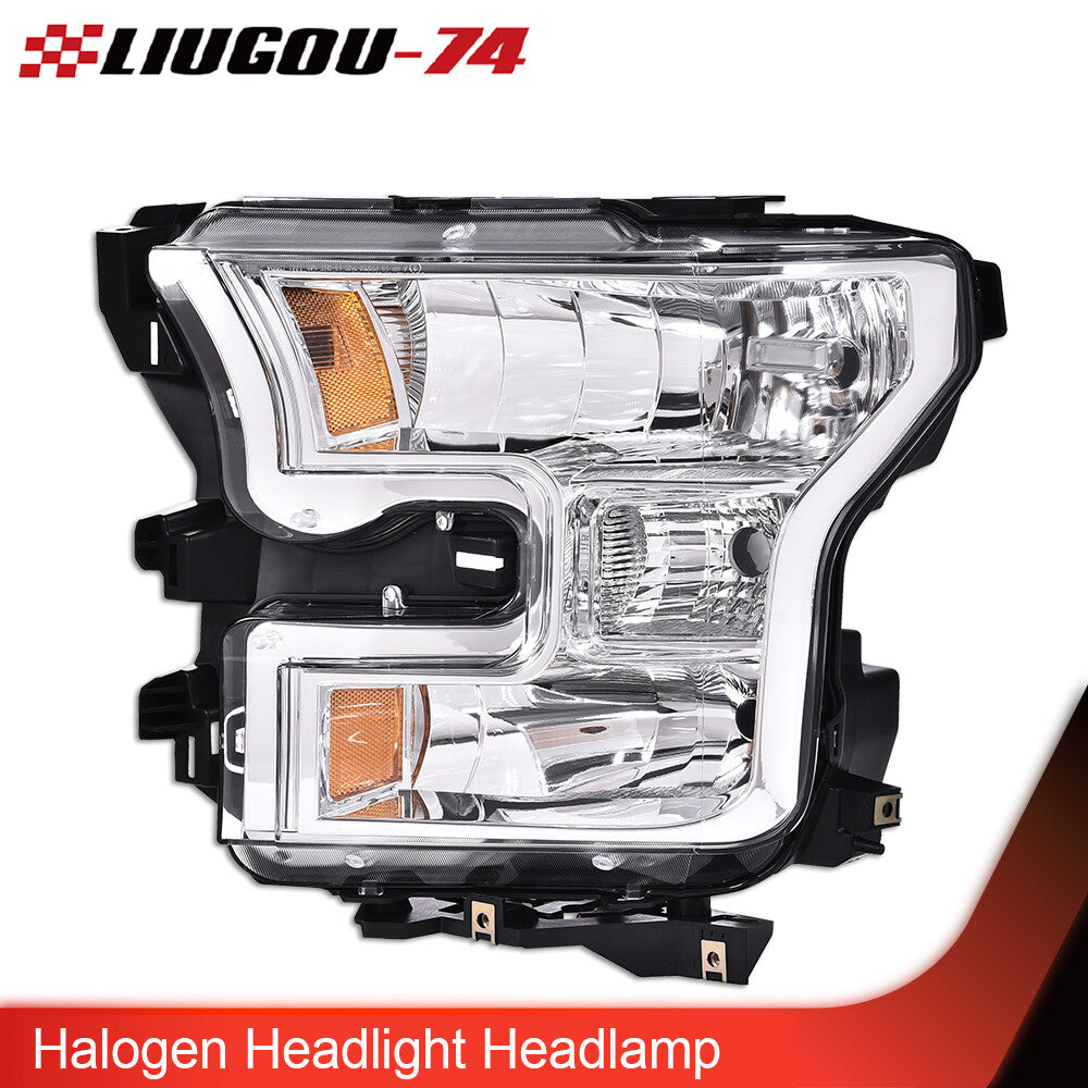 Amber Headlight for CHRome Headlight LH Driver Side Fits 2015 - 2017 for F150 - v