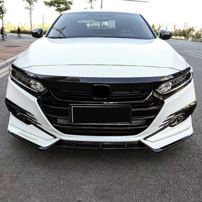 3Front Hood Bonnet Grille Lid Cover Trim for Honda Accord 2018-2022 Piano Black
