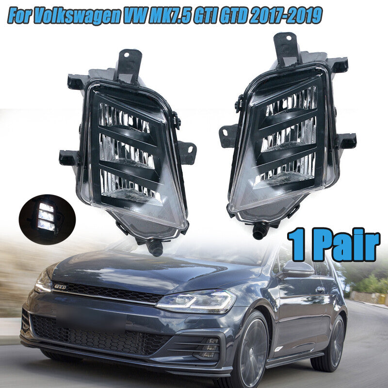 1 Pair Front Bumper Fog Light Driving Lamp LED for VW MK7.5 GTI GTD 2017-2019