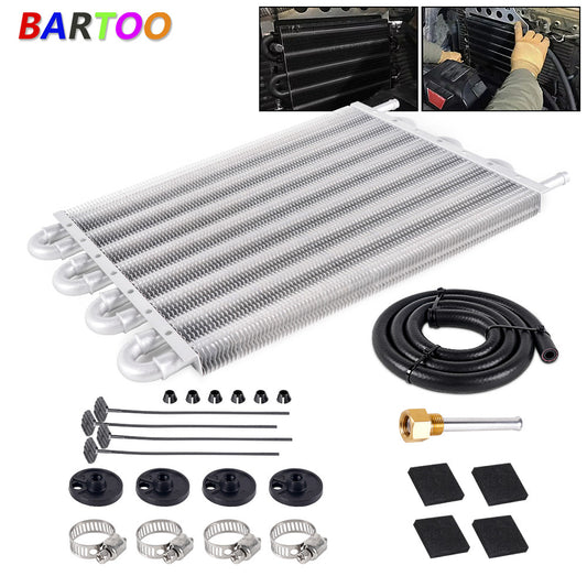 New 8 Row Aluminum Remote Transmission Oil Cooler/Auto-Manual Radiator Converter Q