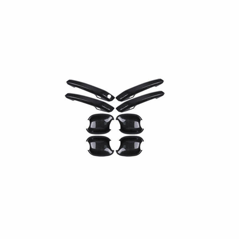 for Audi 2017-21 A4 A5 ABS Carbon Fiber Outside Door Bowl Handle Cover Trim 8PCS
