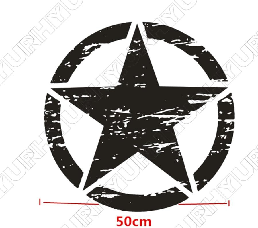 Sticker Matt Distressed Army Military Star Hood Decal for Jeep for Wrangler etc Q